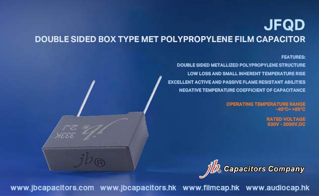 Capacitor de filme de polipropileno met tipo caixa de dupla face (MKP), série JFQD da empresa de capacitores jb